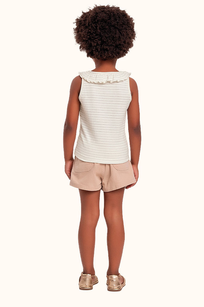 Regata em ribana lurex com leves babados