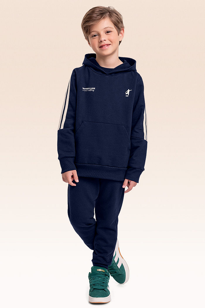 Conjunto blusão com capuz e calça