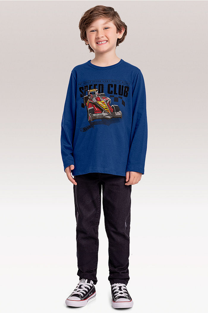 Camiseta manga longa Hot Wheels
