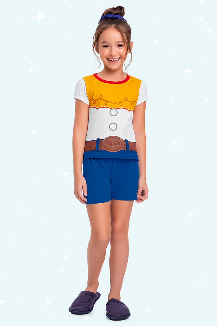 Conjunto pijama blusa e short com gola Jessie