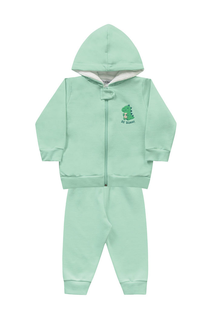 Conjunto jaqueta com capuz e calça