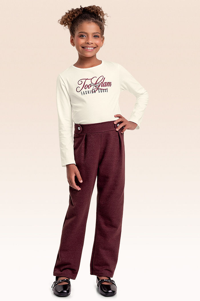 Calça em moletom lurex