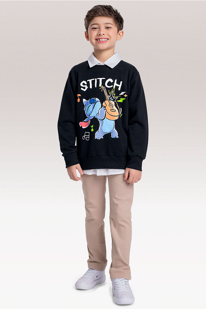 Blusão em moletom Lilo & Stitch