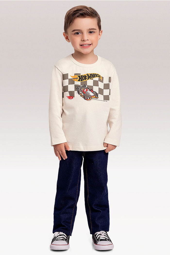 Camiseta manga longa em meia malha