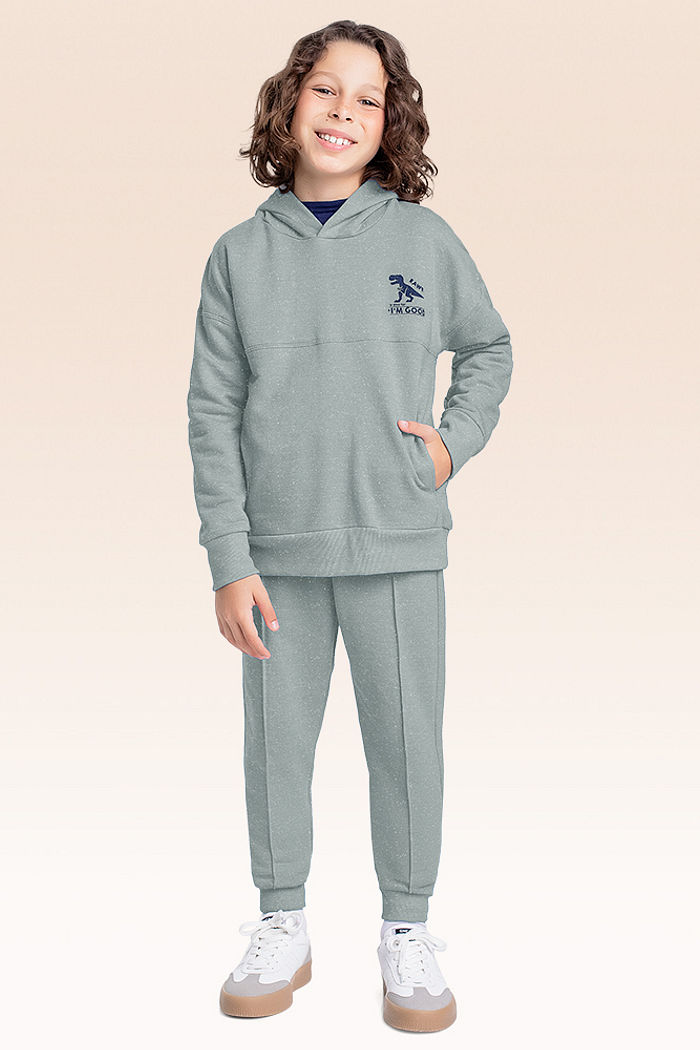 Conjunto blusão com capuz e calça