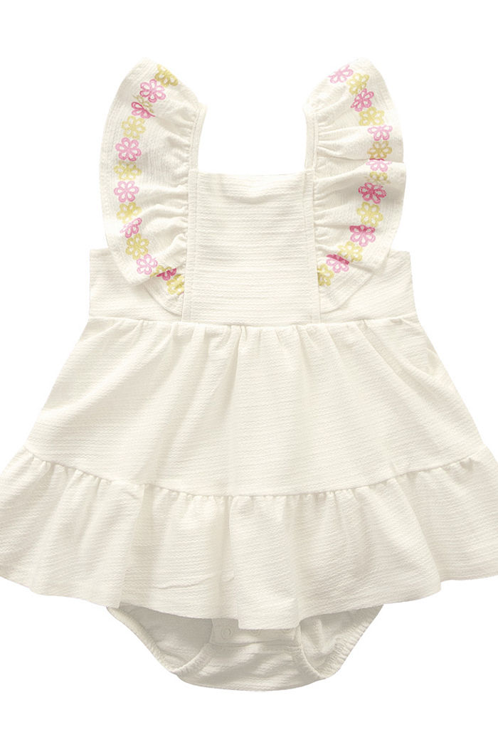 Body bebê manga curta com babados