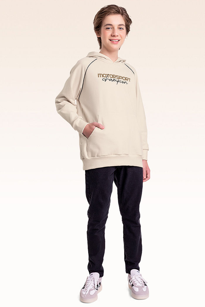 Blusão com capuz em moletom