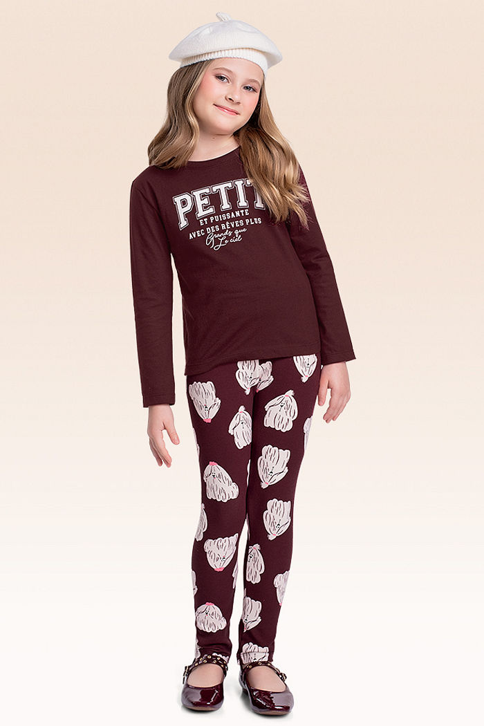 Conjunto blusa manga longa e legging