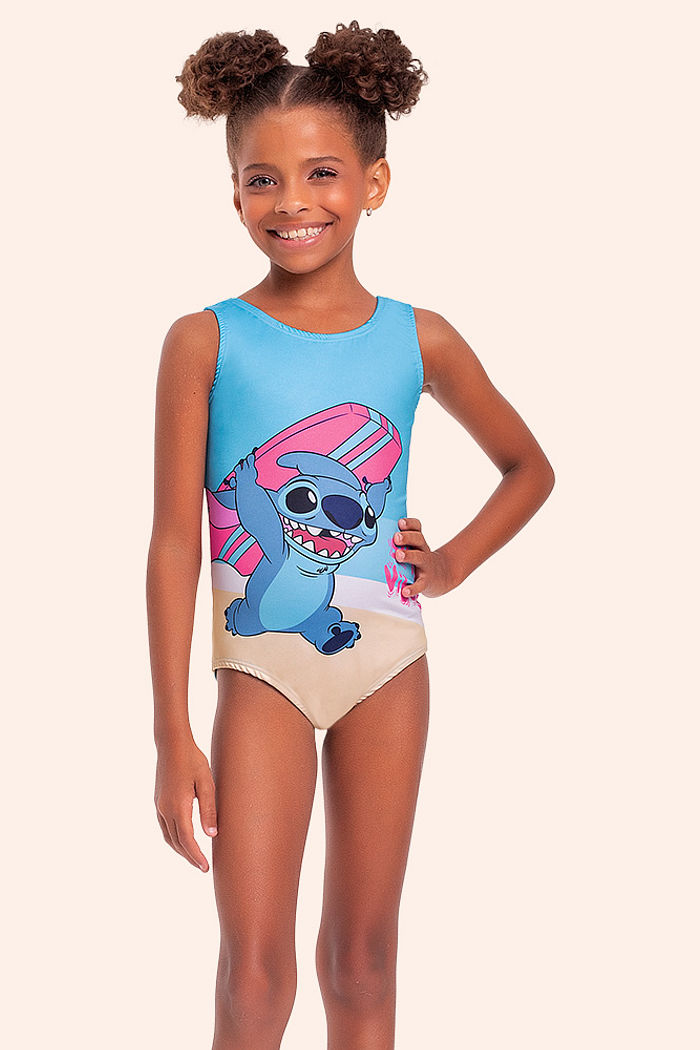 Maiô infantil Stitch com proteção uv