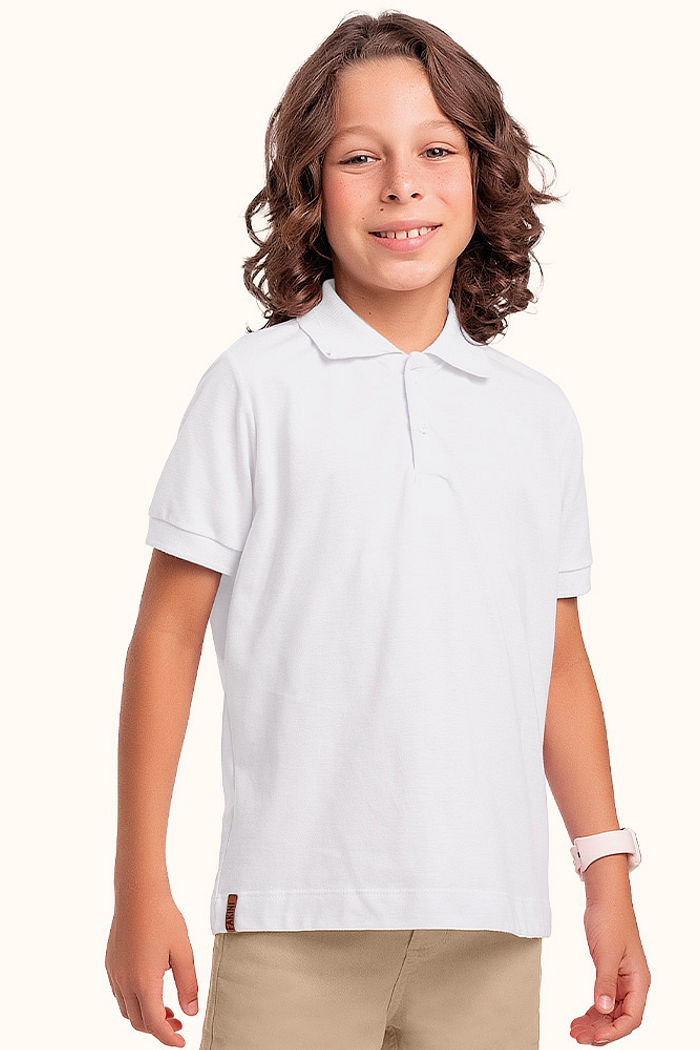 Camisa polo em malha piquet