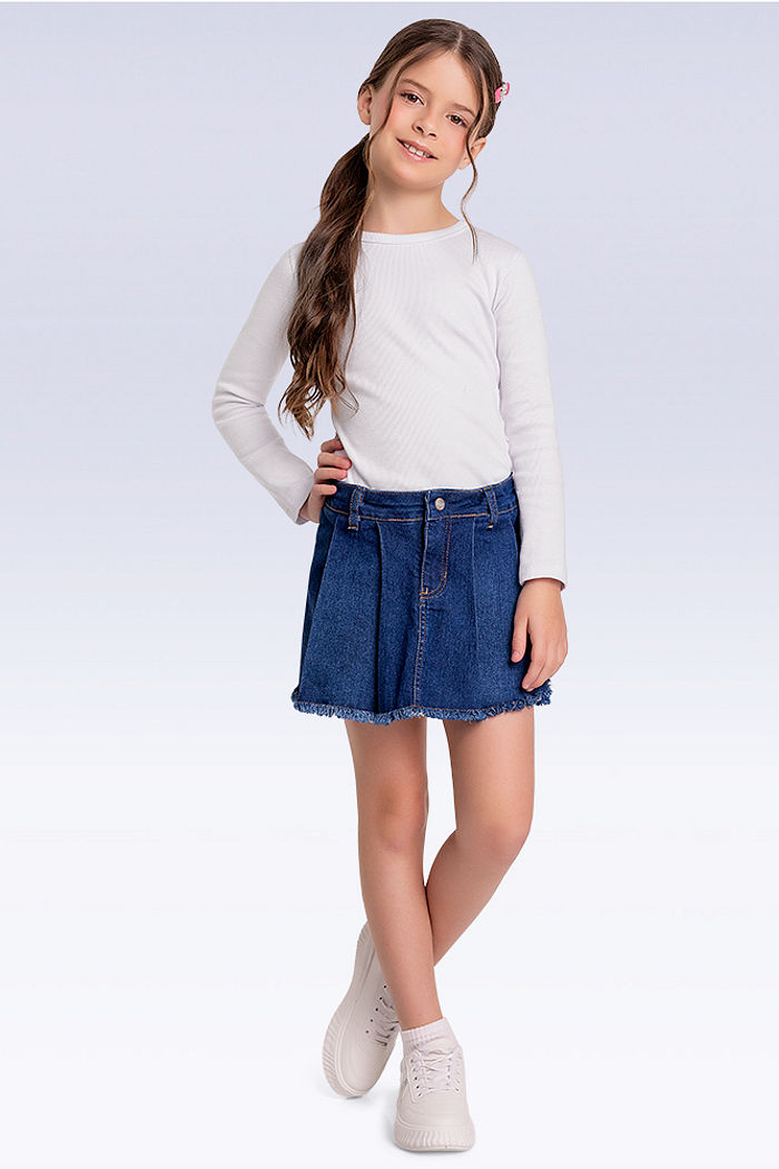 Shorts saia em jeans