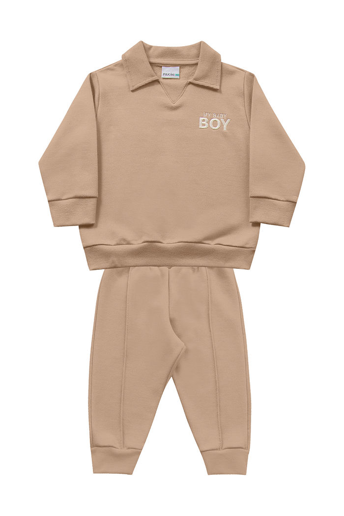 Conjunto blusão e calça em moletom