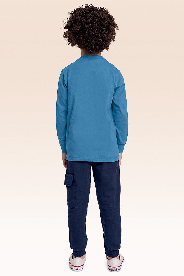 Calça em moletom com bolso