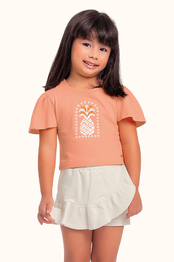 Conjunto blusa e short saia bordado com lantejoula