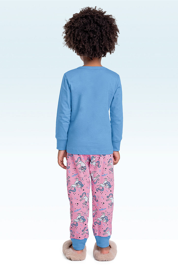 Conjunto pijama blusa manga longa e calça