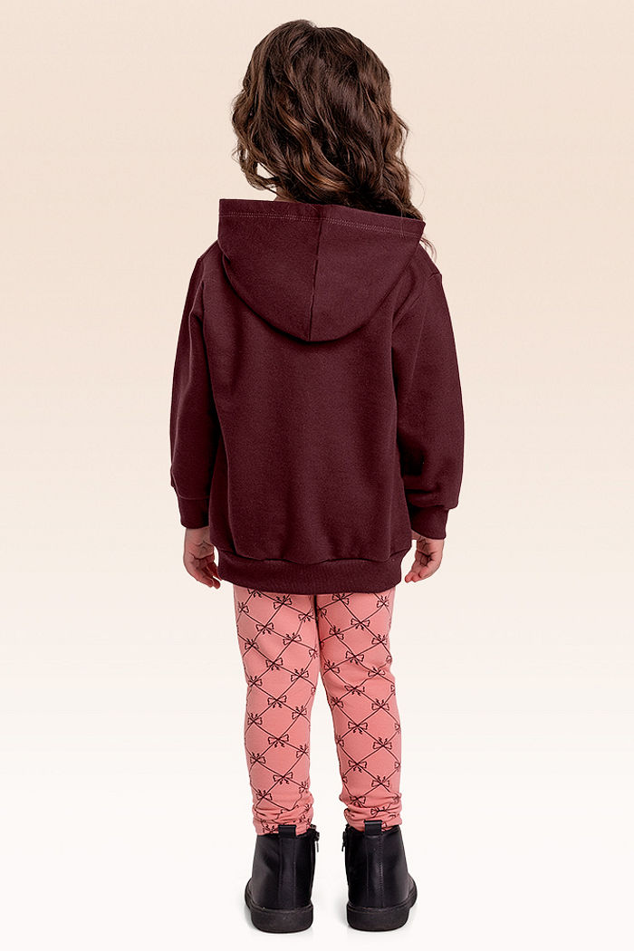 Conjunto blusão com capuz e legging