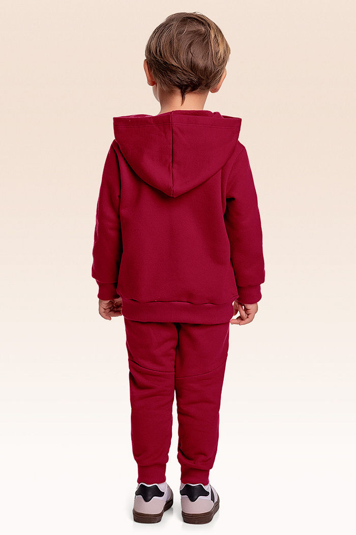 Conjunto jaqueta com capuz e calça