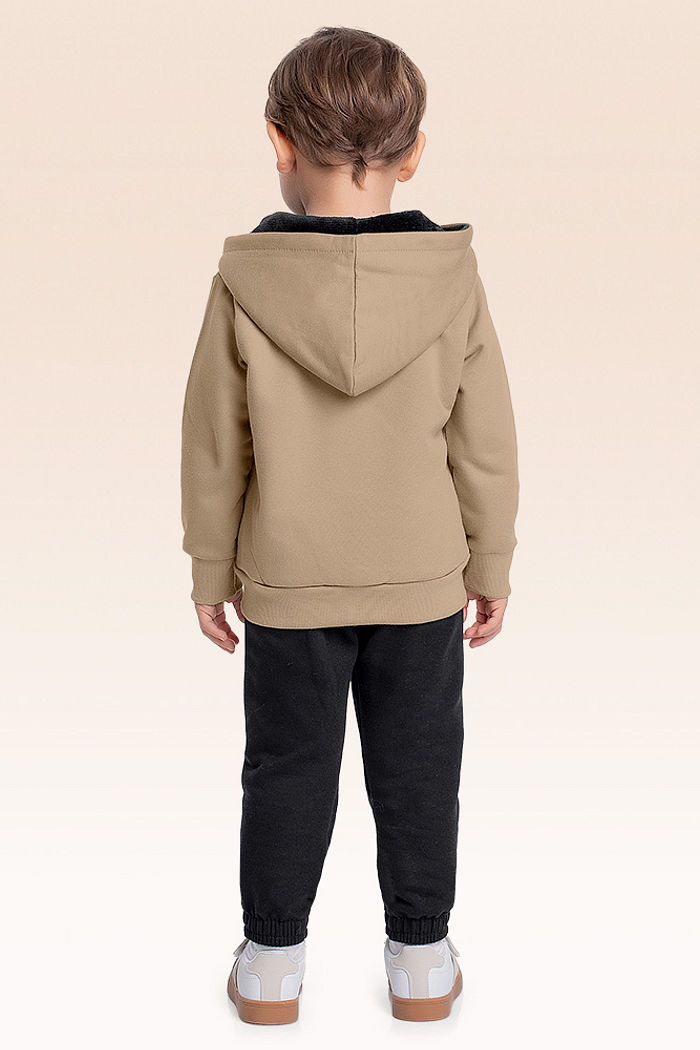 Conjunto jaqueta com capuz e calça