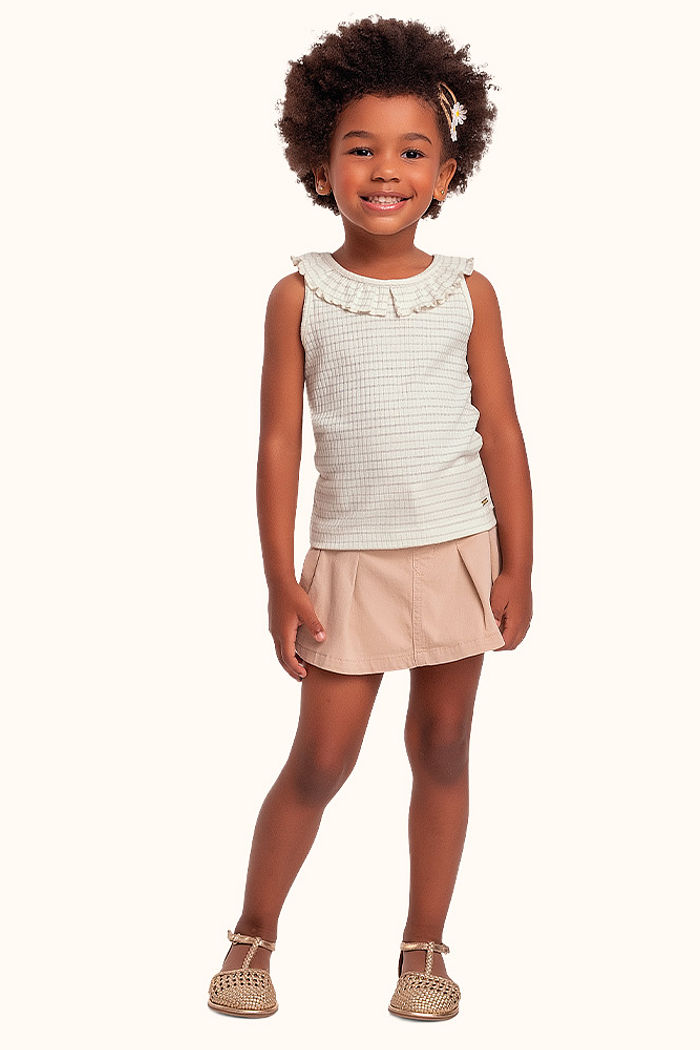 Regata em ribana lurex com leves babados