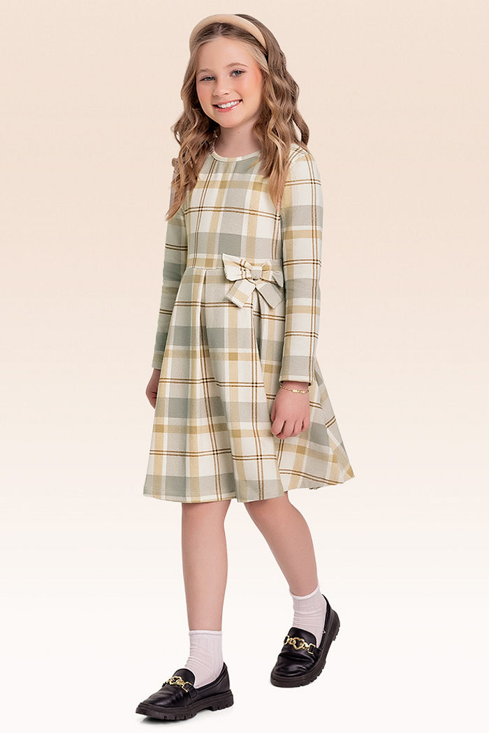 Vestido manga longa em molecotton