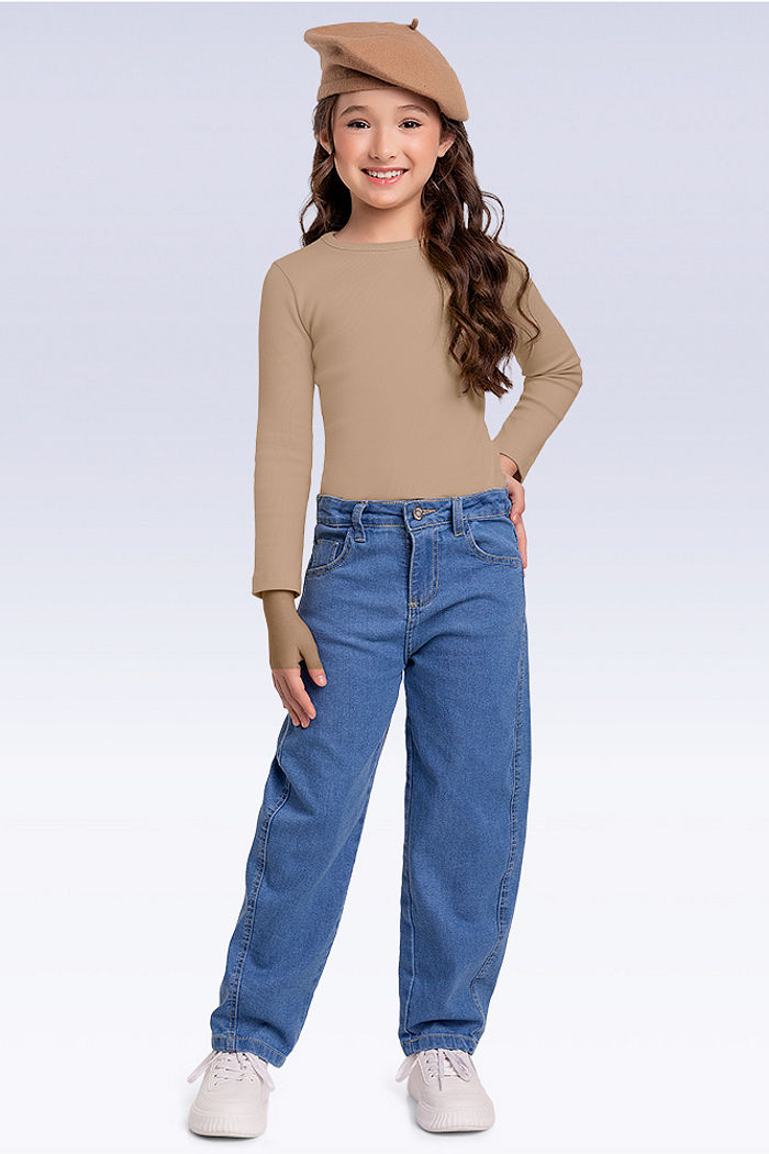 Calça barrel em jeans