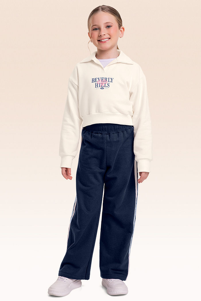 Conjunto blusão e calça em moletom