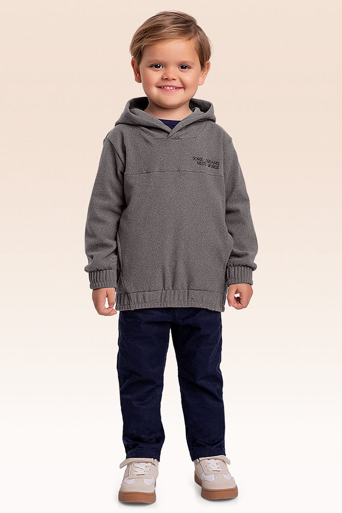 Blusão em moletom com capuz