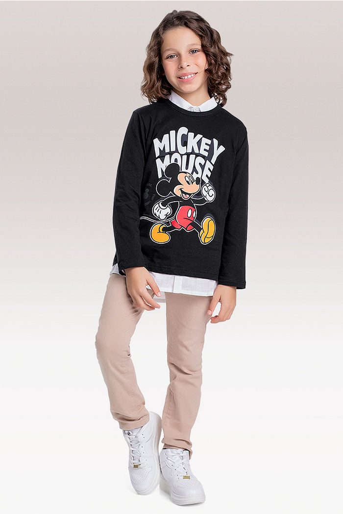 Camiseta manga longa Mickey