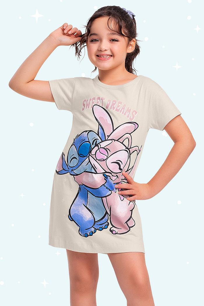 Camisola de pijama com tinta que brilha no escuro Lilo & Stitch