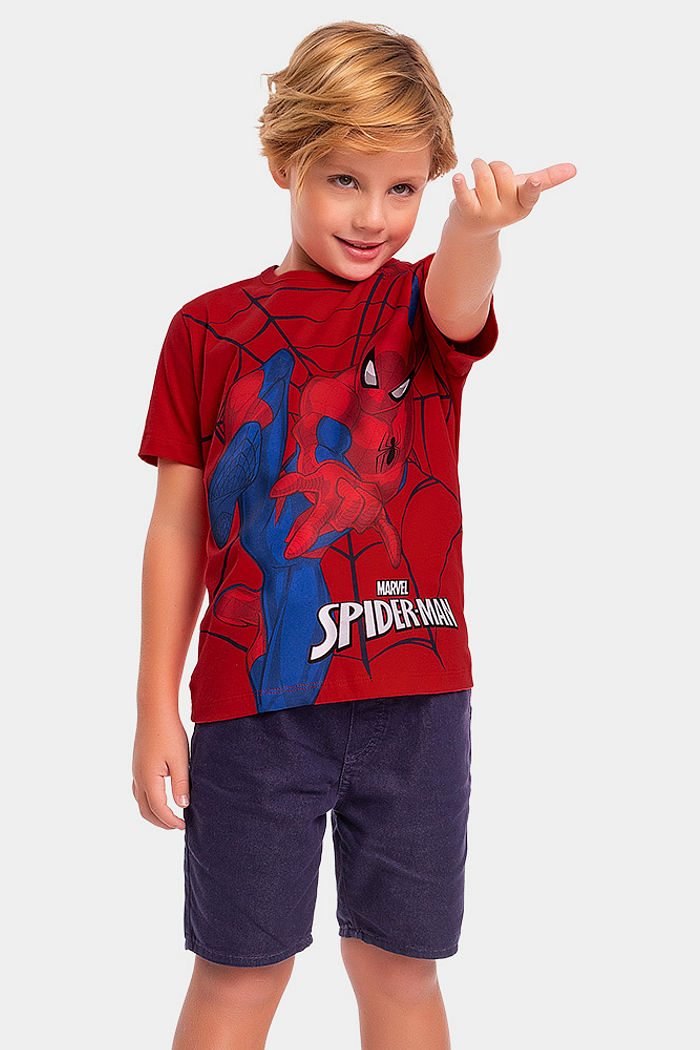 Camiseta manga curta infantil Spider-Man