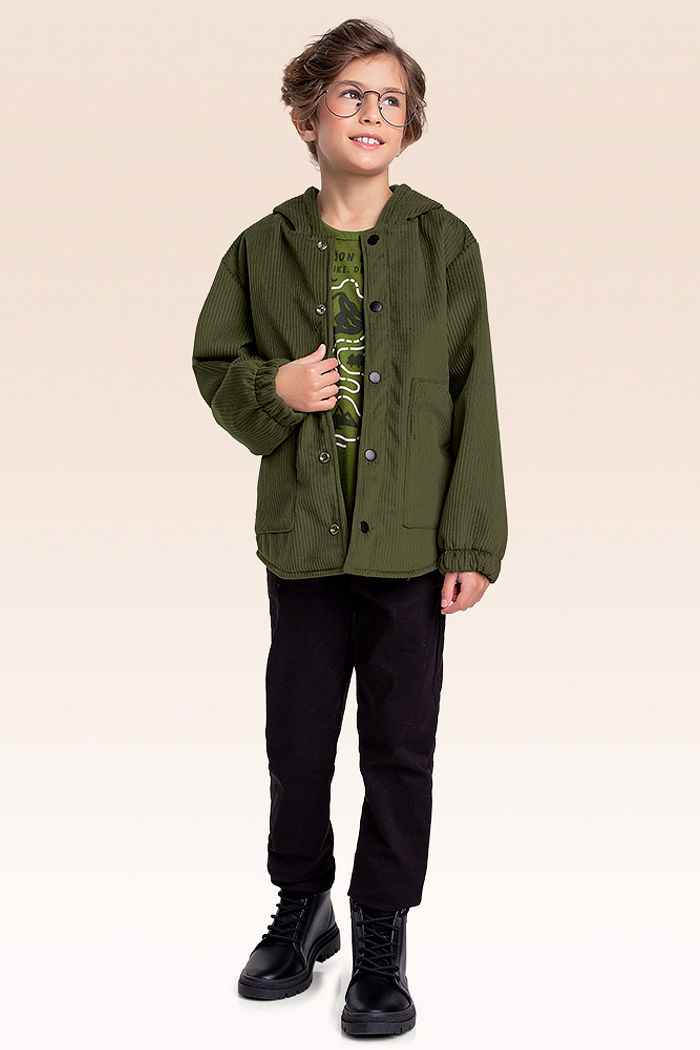 Casaco aberto com capuz