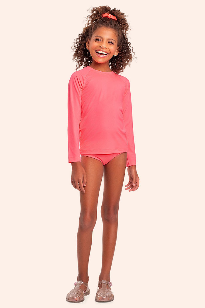 Conjunto moda praia blusa manga longa e calcinha