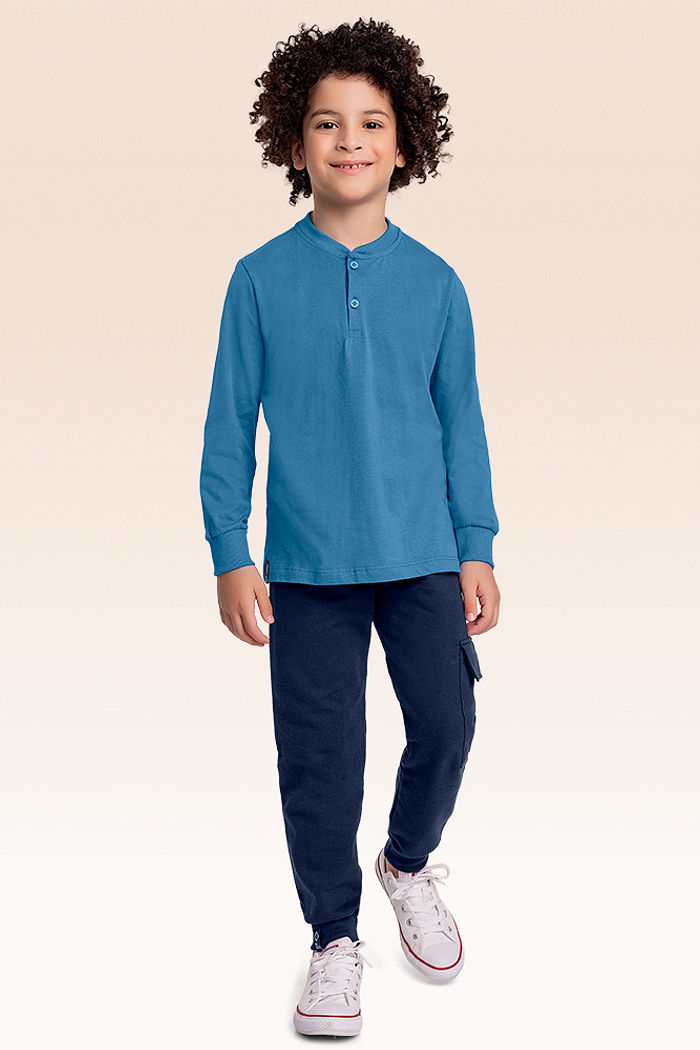 Calça em moletom com bolso