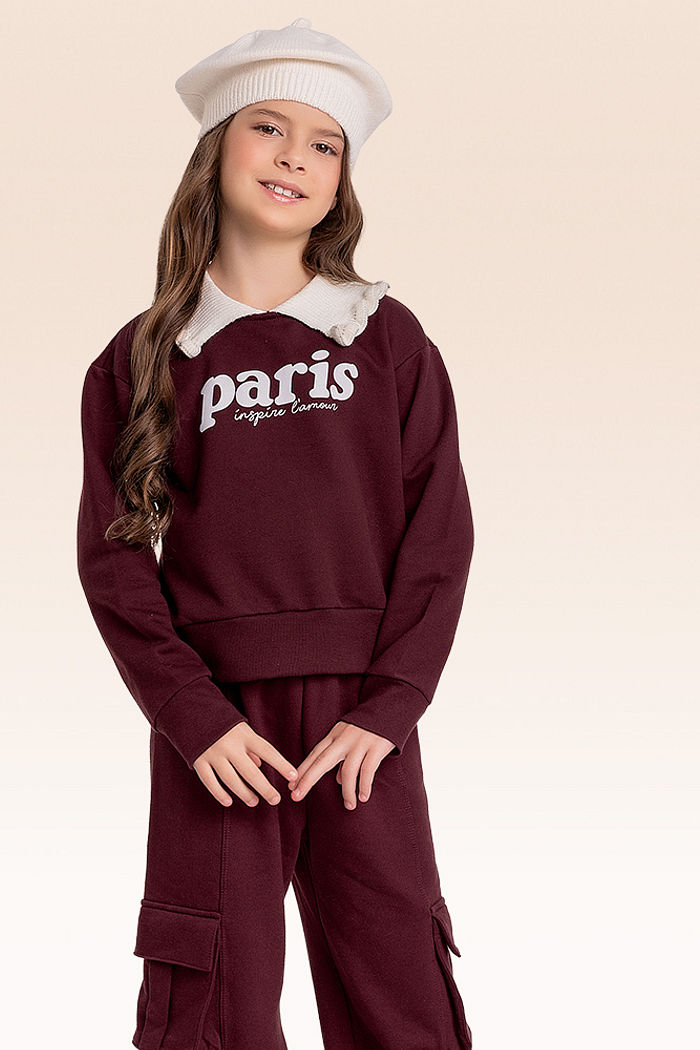Blusão em moletom Paris