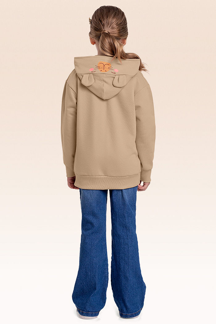 Blusão em moletom com capuz