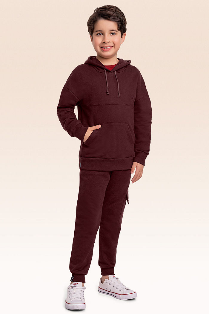 Blusão em moletom com capuz