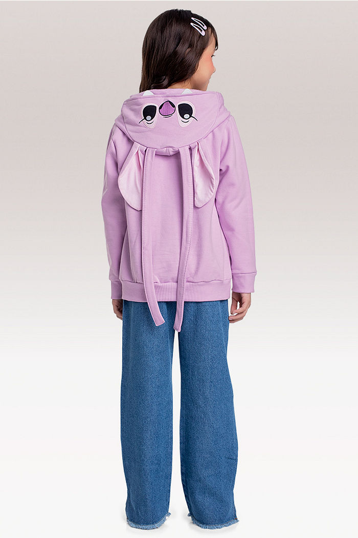 Blusão em moletom com capuz Lilo & Stitch