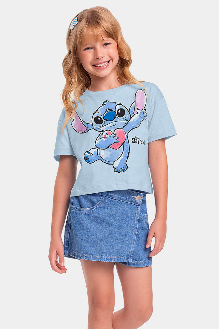Blusa manga curta Lilo & Stitch