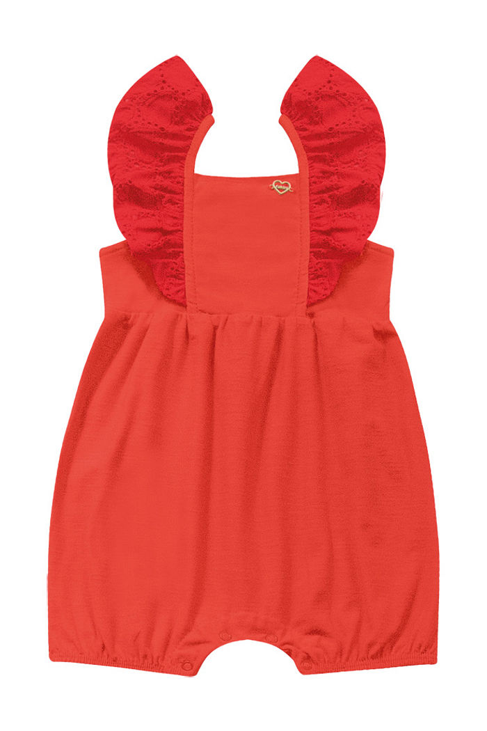 Macacão em cotton flamê com botão de pressão