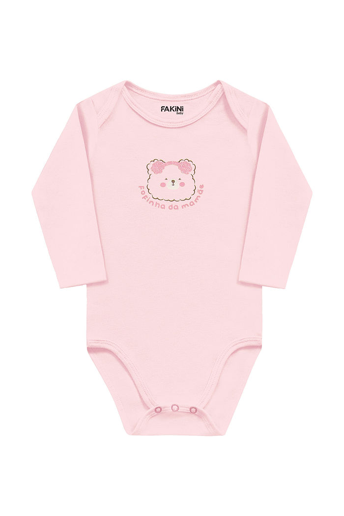 Body manga longa em suedine 