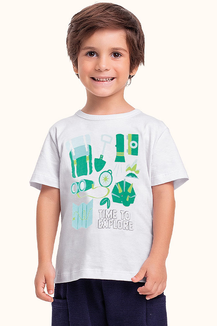 Camiseta em meia malha explorador