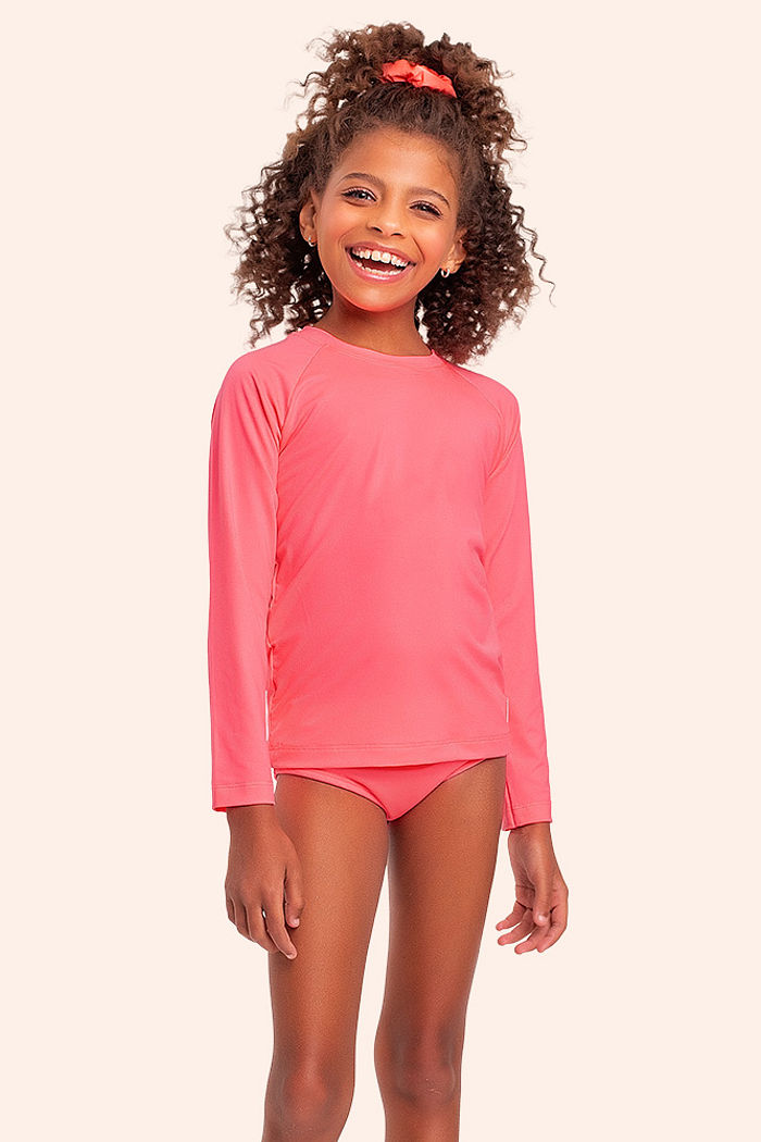 Conjunto moda praia blusa manga longa e calcinha