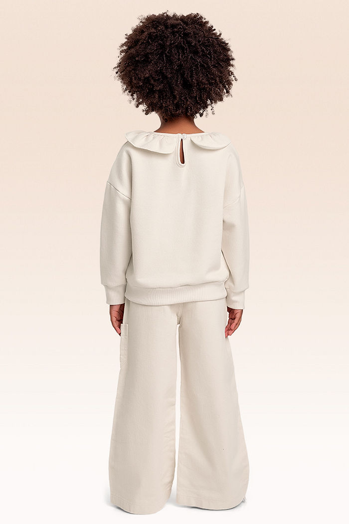 Blusão em moletom aplique borboletas