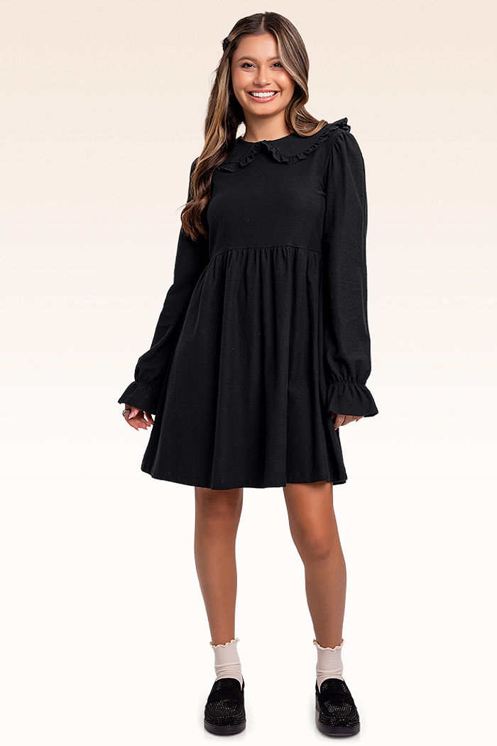 Vestido manga longa em malha florence