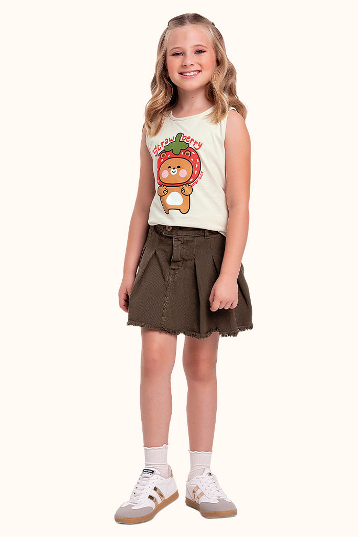 Regata em meia malha morango