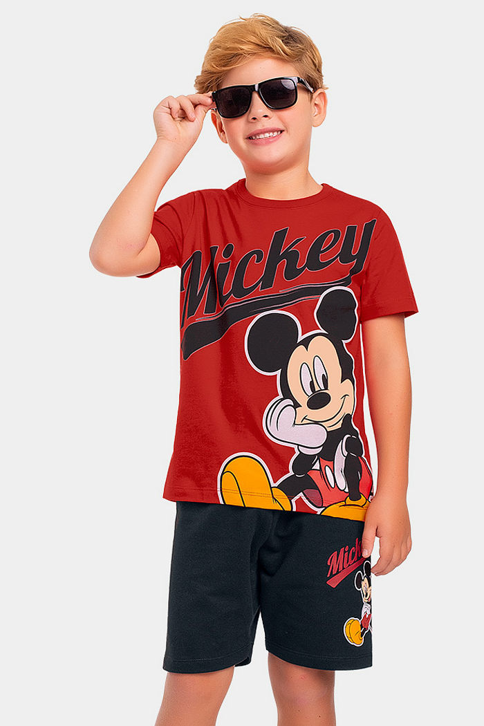 Conjunto infantil camiseta e bermuda Mickey