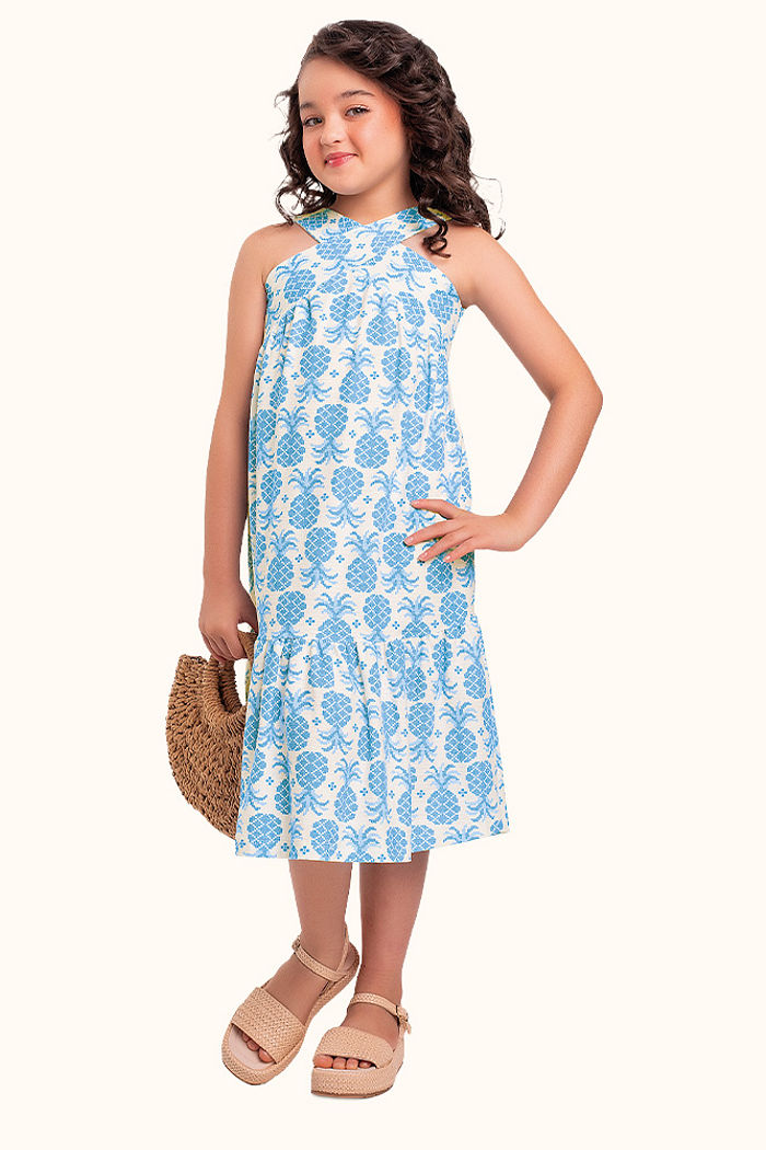 Vestido midi em malha florence abacaxi