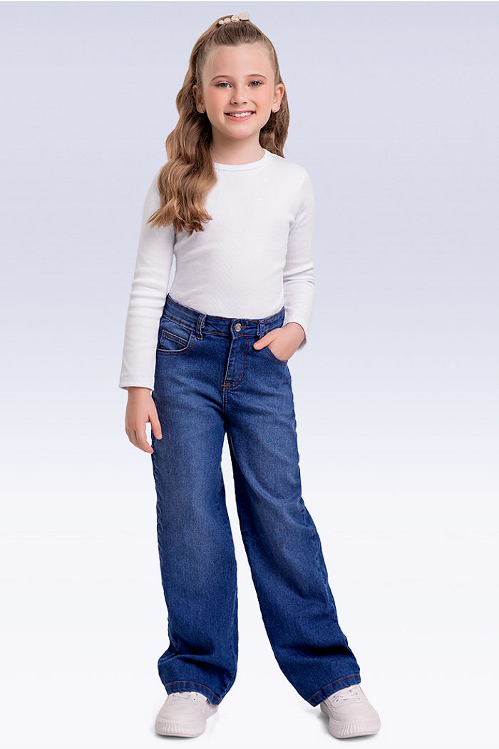 Calça wide leg jeans