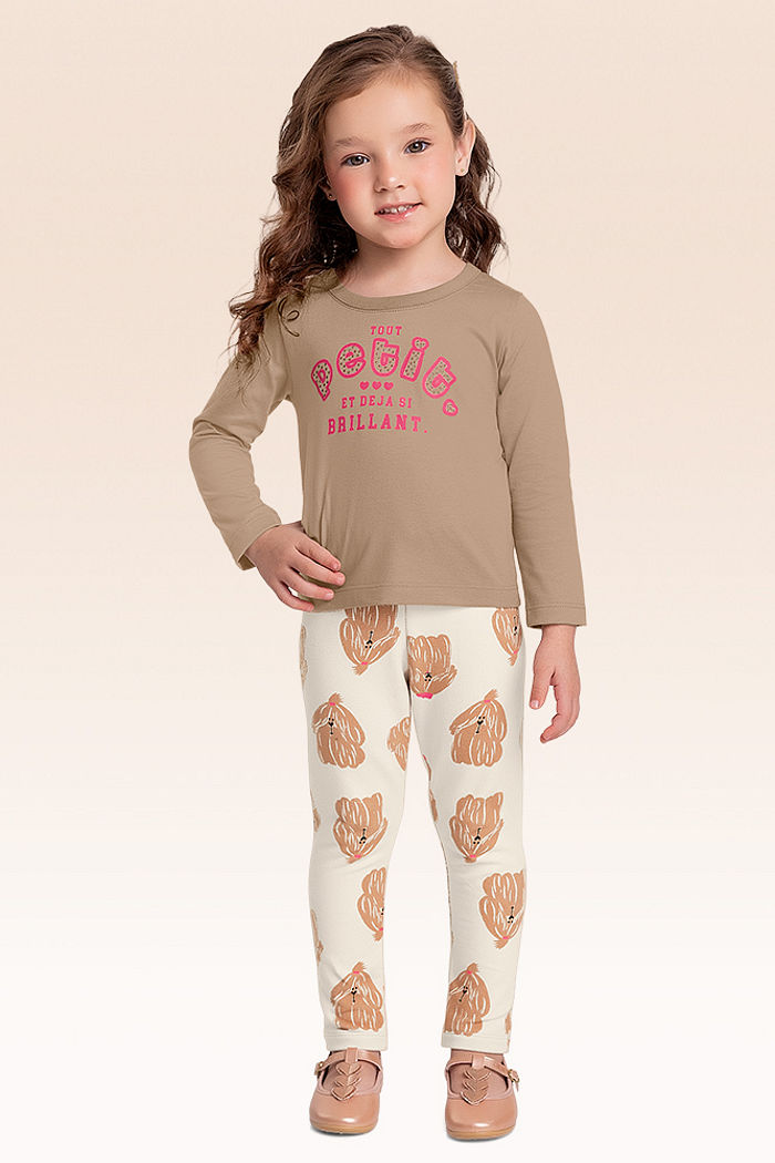 Conjunto blusa manga longa e legging