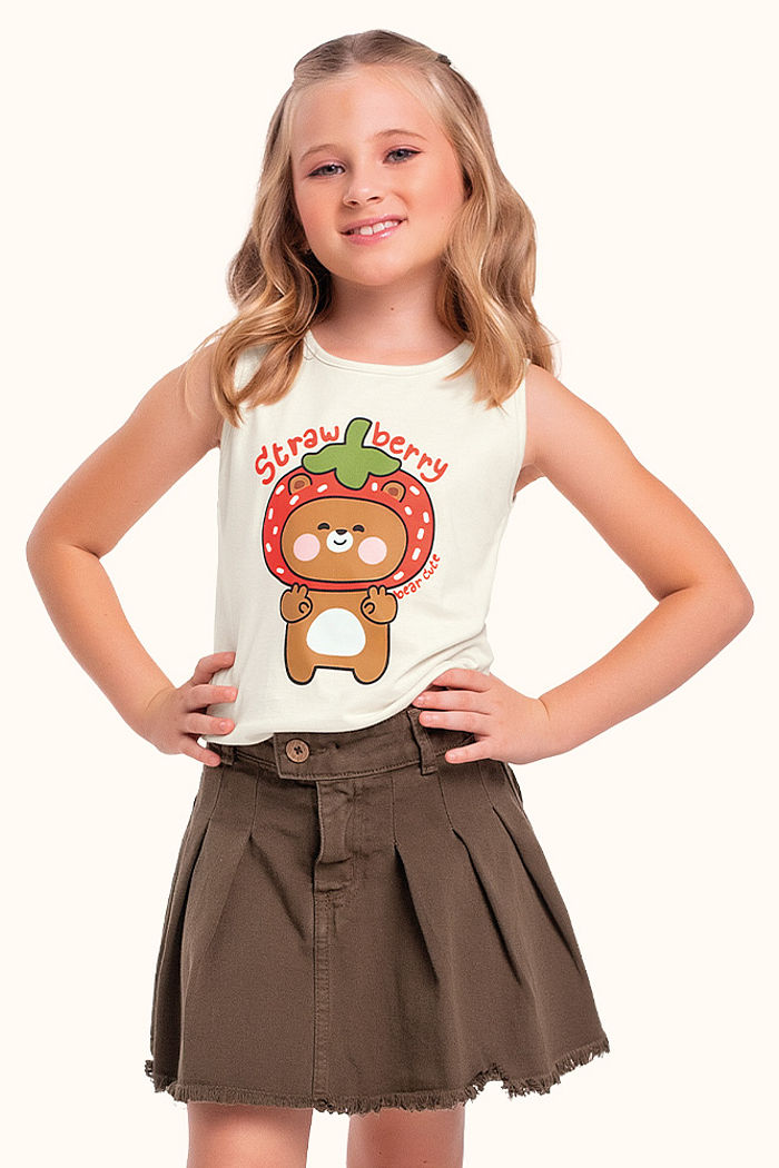 Regata em meia malha morango